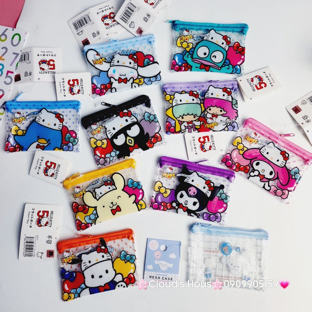 BÓP Ví Mini Trong Suốt In Hình Kute Sanrio Chính Hãng
