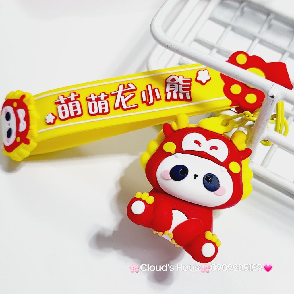 Móc Khóa Gấu Trúc Panda Cosplay Lân Rồng TẾT