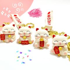 Móc khoá Mèo May Mắn Mập Ú Meow - Dây vải - TẾT