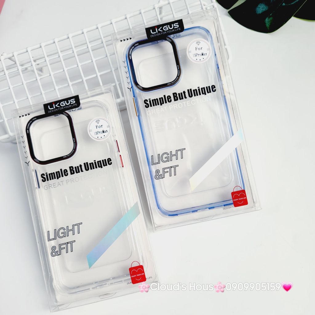 Case Ốp điện thoại iPhone Likgus Kính Trong KingKong viền màu Camera iPhone 15/16/Pro/Plus/Promax