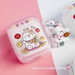 Cover Case Vỏ bảo vệ Airpod Mèo Thần Tài Vẫy Tay Charm Mèo Airpod 1/2/3/Pro/Pro2 - TẾT