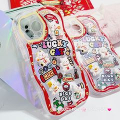 Case Ốp điện thoại iPhone Mèo Hologram icon nổi Phao chống Shock iPhone 11/12/13/14/15/Pro/Promax - TẾT