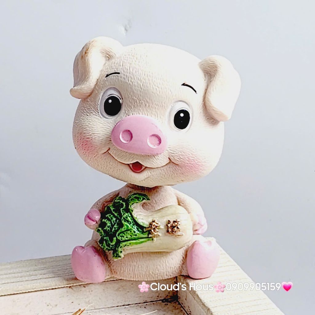 Bộ tượng 3 chú heo ăn trái cây (100k/1 bộ)