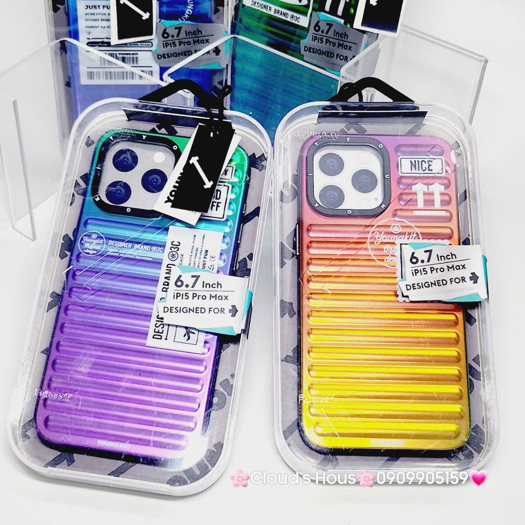 Case Ốp điện thoại iPhone Nhám Sọc ngang Hologram Youngkit chính hãng  iPhone 14/15/Pro/Promax