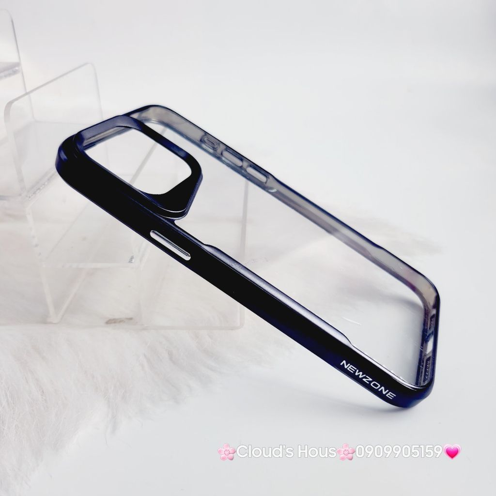 Case Ốp điện thoại iPhone Bolema Trong Nhám Viền Màu iPhone 13/14/15/Pro/Promax ( trong không vàng)
