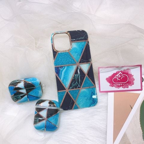 CASE iPhone VÂN ĐÁ MABLE  XANH DƯƠNG