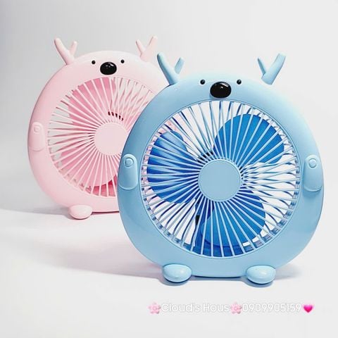 Mini Fan - Quạt Để Bàn Hình Tuần Lộc Có Sừng ( loại to)