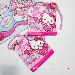 Túi Vải Dây Rút mini Hello Kitty & Doraemon
