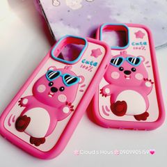 Case Ốp điện thoại iPhone Su dẻo Chuột Loopy Đeo Kính Cute 100% Viền Xanh iPhone 11/12/13/14/15/Pro/Promax