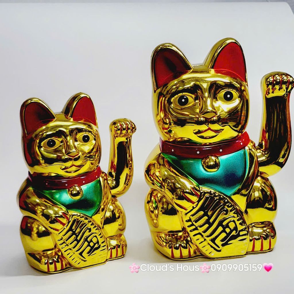 Mèo Thần Tài Mạ Vàng Nhiều Mẫu Nhiều Size