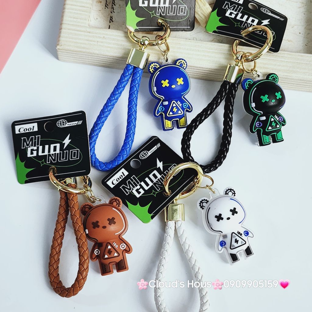 Móc Khoá Bearbrick Bóng Dây da