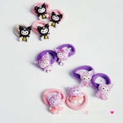 Cột tóc Charm to Kuromi Cinnamoroll Melody Flan (cặp)