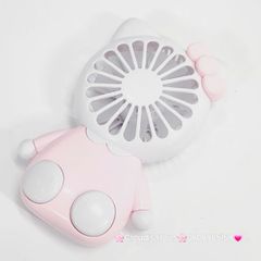 Mini Fan - Quạt Cầm Tay - Để Bàn Hello Kitty Trắng Hồng