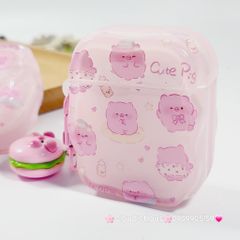 Cover Case Vỏ bảo vệ Airpod Heo Hồng Trong Kèm Charm Airpod 1/2/3/Pro/Pro2