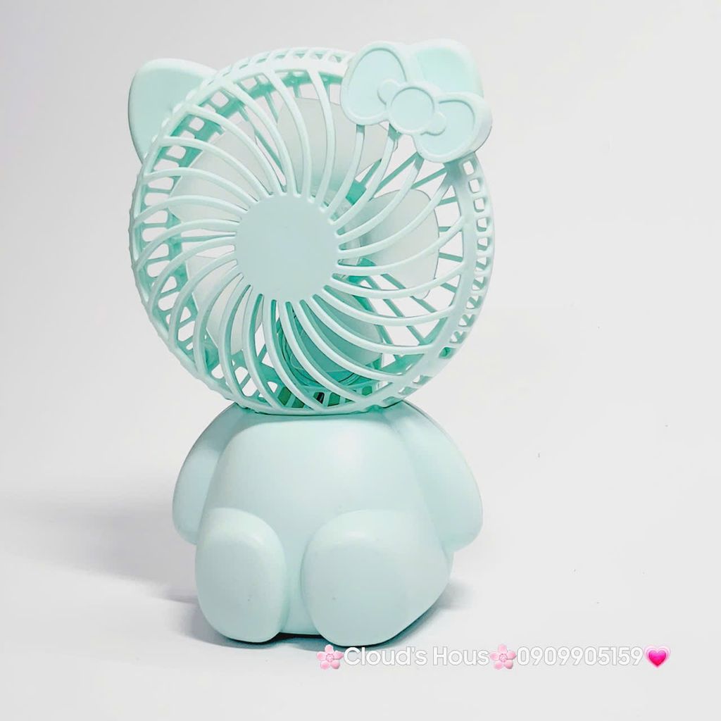 Mini Fan - Quạt Cầm Tay - Để Bàn Hello Kitty Ngồi (nhiều màu)
