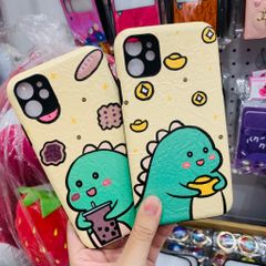 Case Ốp điện thoại iPhone KHỦNG LONG COUPLE nhám DA iPhone 7/8/X/Xs/11/12/Plus/Max/Pro/Promax