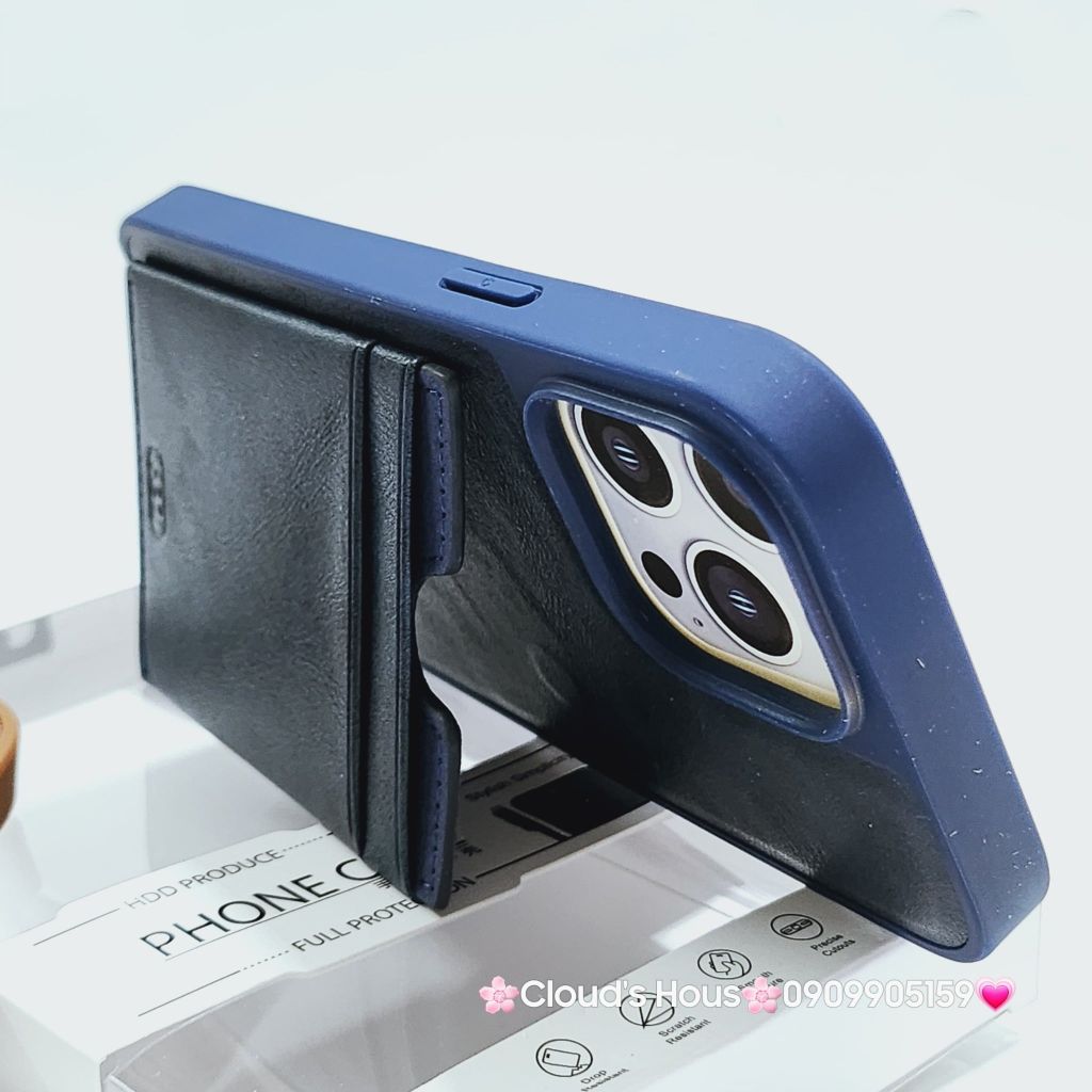 Case Ốp điện thoại iPhone HDD Da Đựng Card Chống dựng iPhone 11/12/13/14/Pro/Promax