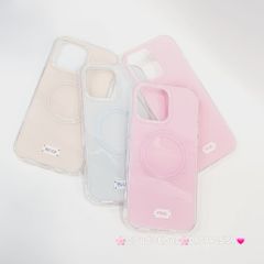 Case Ốp điện thoại iPhone Trong Crytal Magsafe Hồng Pastel Case iPhone 12/13/14/15/16/Pro/Promax