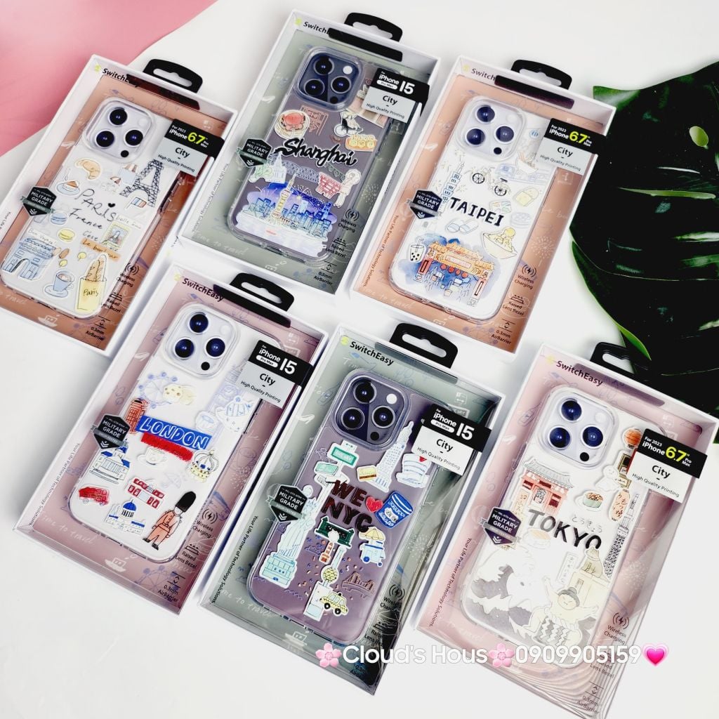 Case Ốp điện thoại iPhone Switcheasy Chính Hãng Trong Stickers Du Lịch iPhone 15Promax