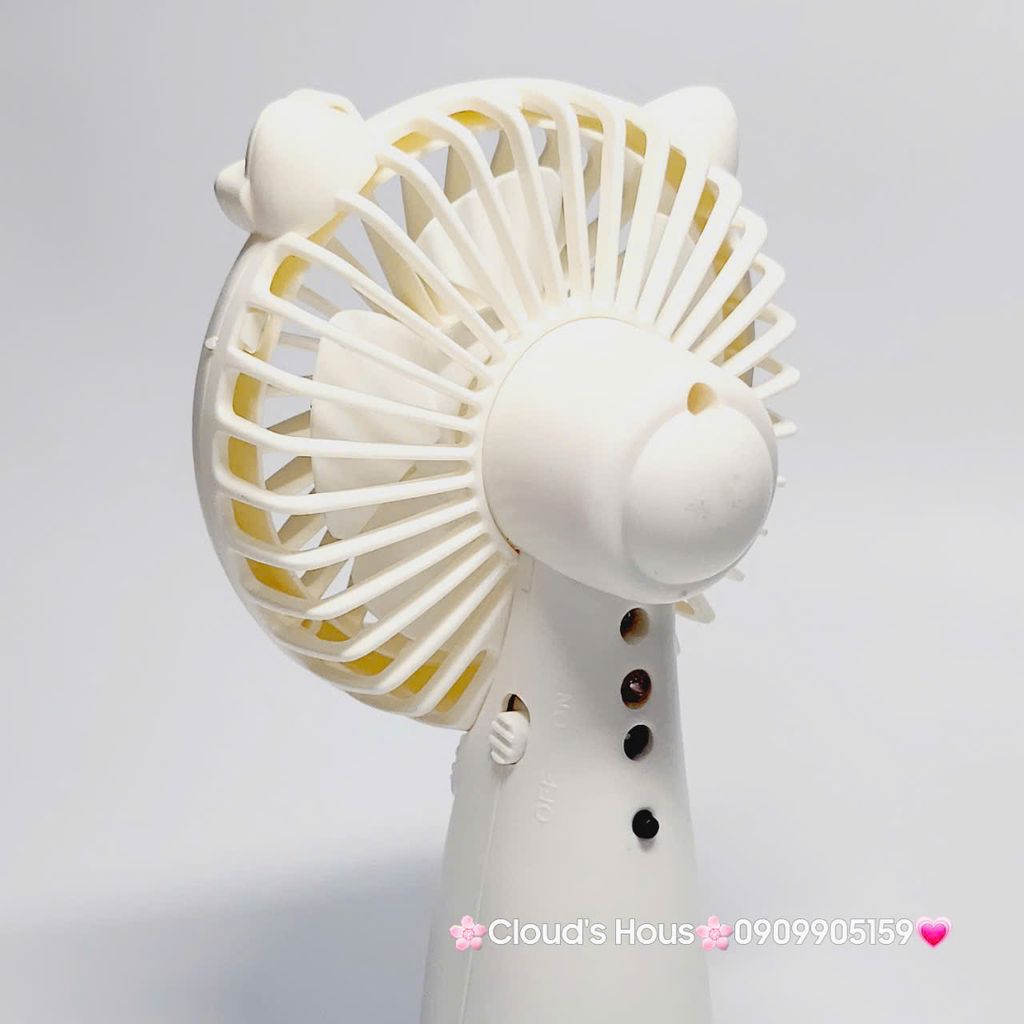 Mini Fan - Quạt Cầm Tay - Để Bàn Tai Mèo Màu Trơn Nhiều Màu