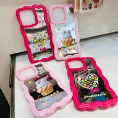 Case Ốp điện thoại iPhone Chống Dựng Viền Gợn Sóng Lưng Gương iPhone 12/13/Pro/Promax