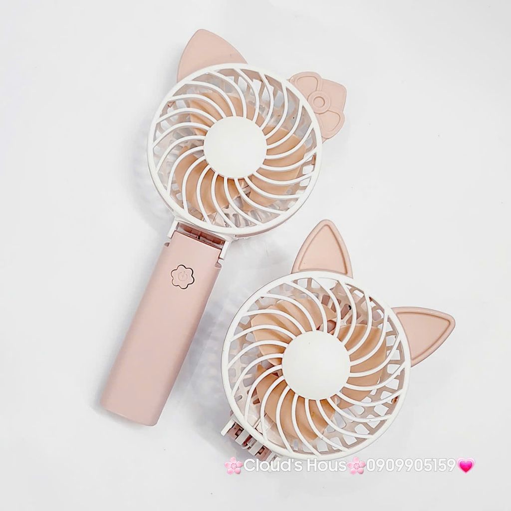Quạt Cầm Tay - Để Bàn Tai Mèo Gập Được Đầu