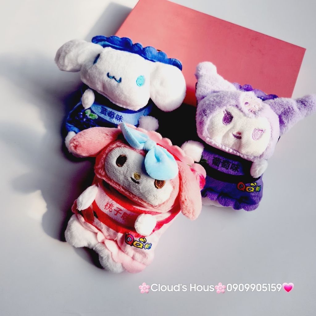 Móc Khóa Gấu Bông Gói Bánh Kuromi Melody Cinnamoroll