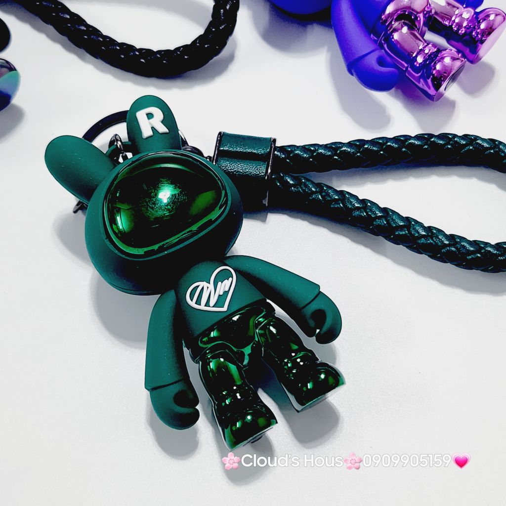 Móc khóa Thỏ Hologram R dây da