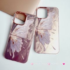 Case Ốp điện thoại iPhone Con Bướm Butterfly Hologram Nền Hồng iPhone 11/12/13/14/15/Pro/Promax