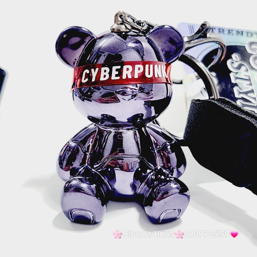 Móc Khóa Gấu BearBrick Ngồi Sứ Ngầu Cyberpunk Explore Future