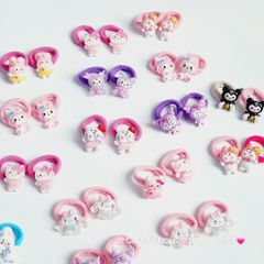 Cột tóc Charm to Kuromi Cinnamoroll Melody Flan (cặp)