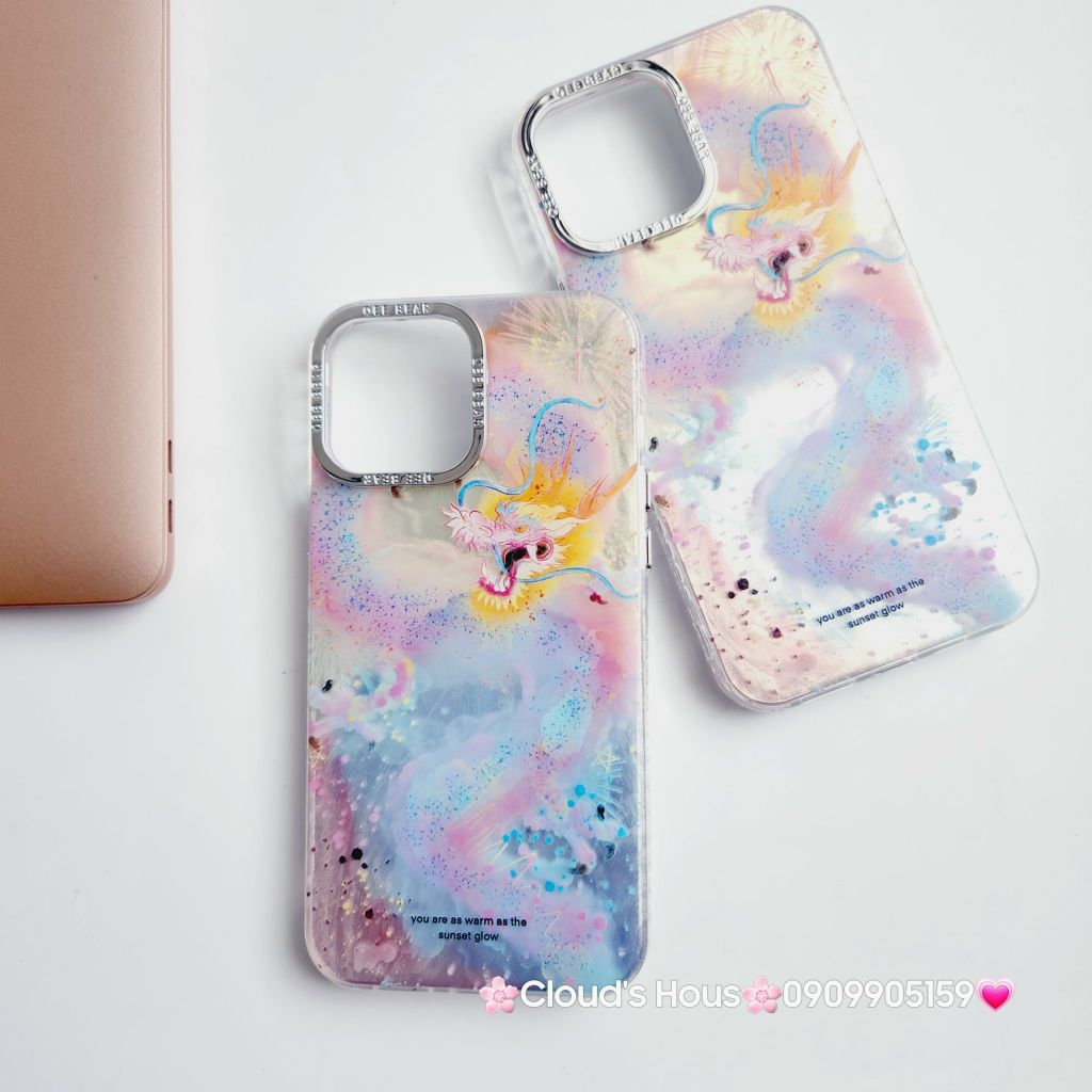 Case Ốp điện thoại iPhone Rồng Hologram viền camera titan iPhone 11/12/13/14/15/Pro/Promax - TẾT