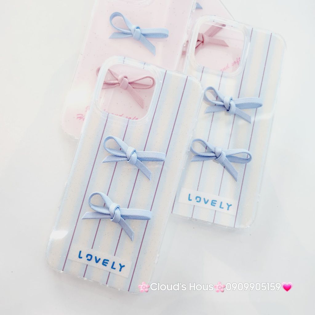 Case Ốp điện thoại iPhone Nơ Hồng nổi iPhone 12/13/14/15/16/Pro/Promax