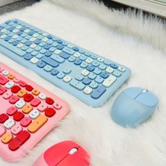 Bàn Phím Màu Giả Cơ Và Chuột Không Dây Mofii 666