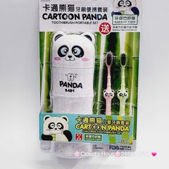 Bàn Chải Kèm Hộp Đựng Panda Bamboo Fiber Cho Bé