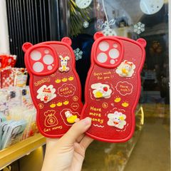 Case Ốp điện thoại iPhone Tai Gấu - Thỏ Tết icon nổi iPhone 11/12/13/14/Pro/Promax (2 mẫu) - TẾT