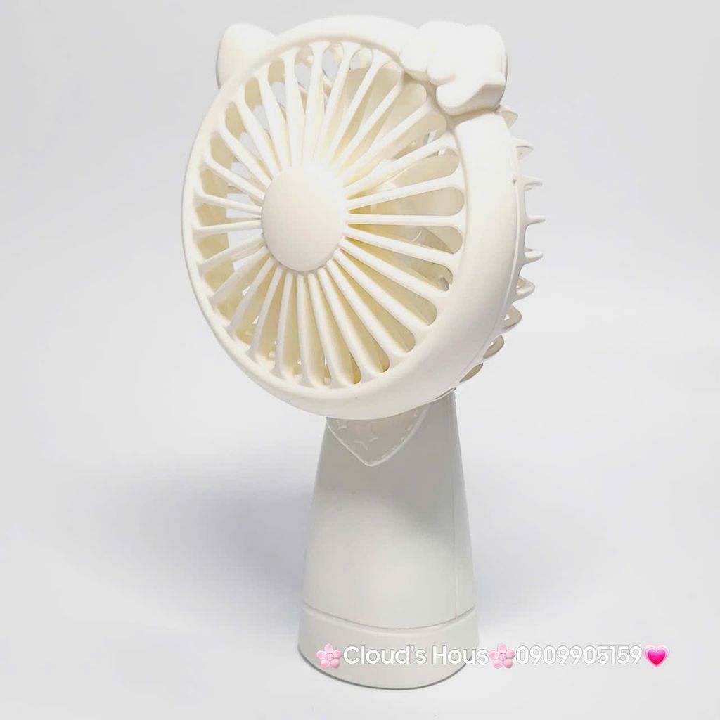 Mini Fan - Quạt Cầm Tay - Để Bàn Tai Mèo Màu Trơn Nhiều Màu