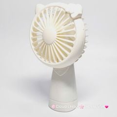 Mini Fan - Quạt Cầm Tay - Để Bàn Tai Mèo Màu Trơn Nhiều Màu