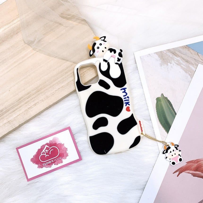 Case Ốp điện thoại iPhone BÒ SỮA SU DẺO nổi iPhone 7/8/Plus/X/Xs/XsMax/11/12/Pro/Promax