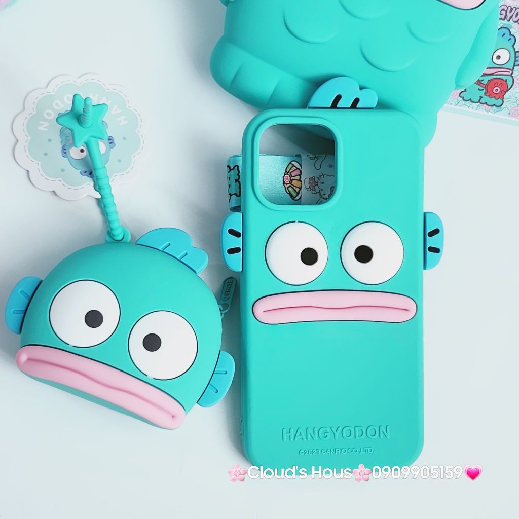 Case Ốp điện thoại iPhone Su dẻo Cá Hangyodon Sanrio Chính hãng iPhone 11/12/13/14/15/Pro/Promax