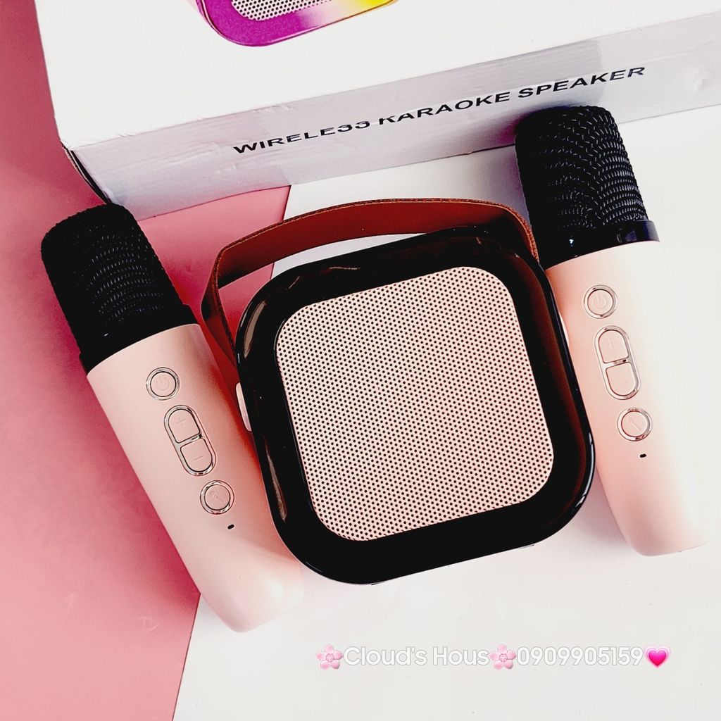 Loa Karaoke Kèm 2 Micro Bluetooth Mini K12 10W