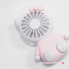Mini Fan - Quạt Cầm Tay - Để Bàn Hello Kitty Trắng Hồng