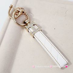 Móc Khóa Dây Da Hermes Đính đá Sang chảnh