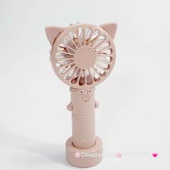 Mini Fan - Quạt Cầm Tay - Để Bàn Có Sừng Đỏ