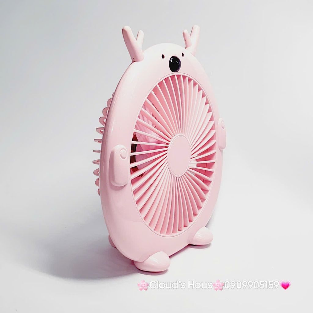 Mini Fan - Quạt Để Bàn Hình Tuần Lộc Có Sừng ( loại to)
