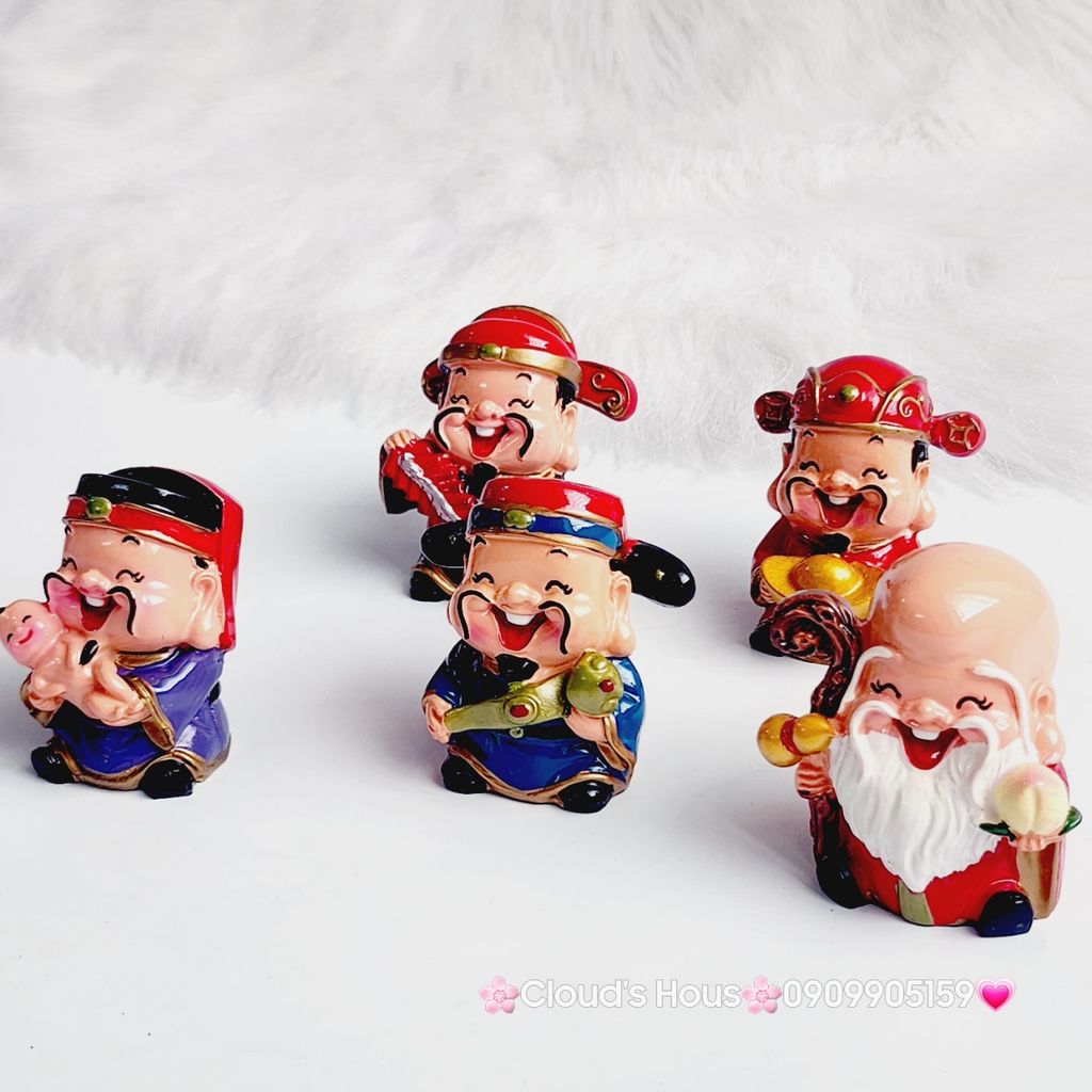 Bộ 5 Ông Tượng Thần Tài ( Phúc - Lộc - Thọ - Tài - Hỷ ) -trang trí nhà cửa