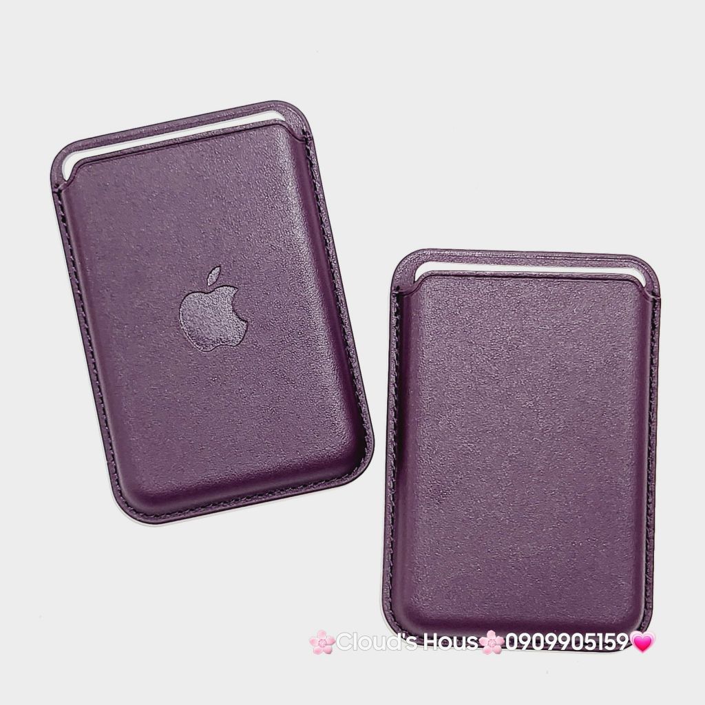 Leather Wallet Magsafe - Berry Purple
