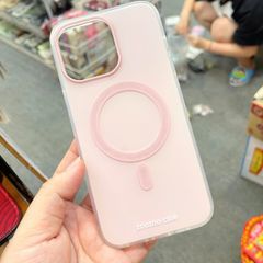 Case Ốp điện thoại iPhone Trong Nhám Magsafe Hồng Pastel Zoozoo Case iPhone 12/13/14/15/16/Pro/Promax