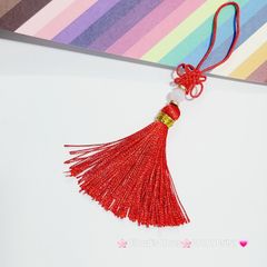 Móc Khóa Tua Rua Đồng Tâm Kết Treo Ngọc Bội ( TAIWAN)