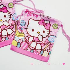 Túi Vải Dây Rút mini Hello Kitty & Doraemon